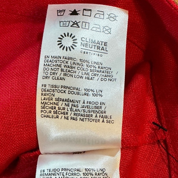 Reformation Mariela Linen Mini Dress Lipstick Red 12 NWT - Picture 9 of 13